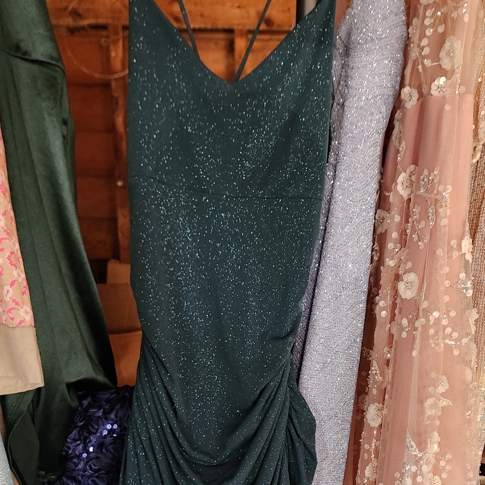 Sparkling Emerald Evening Gown